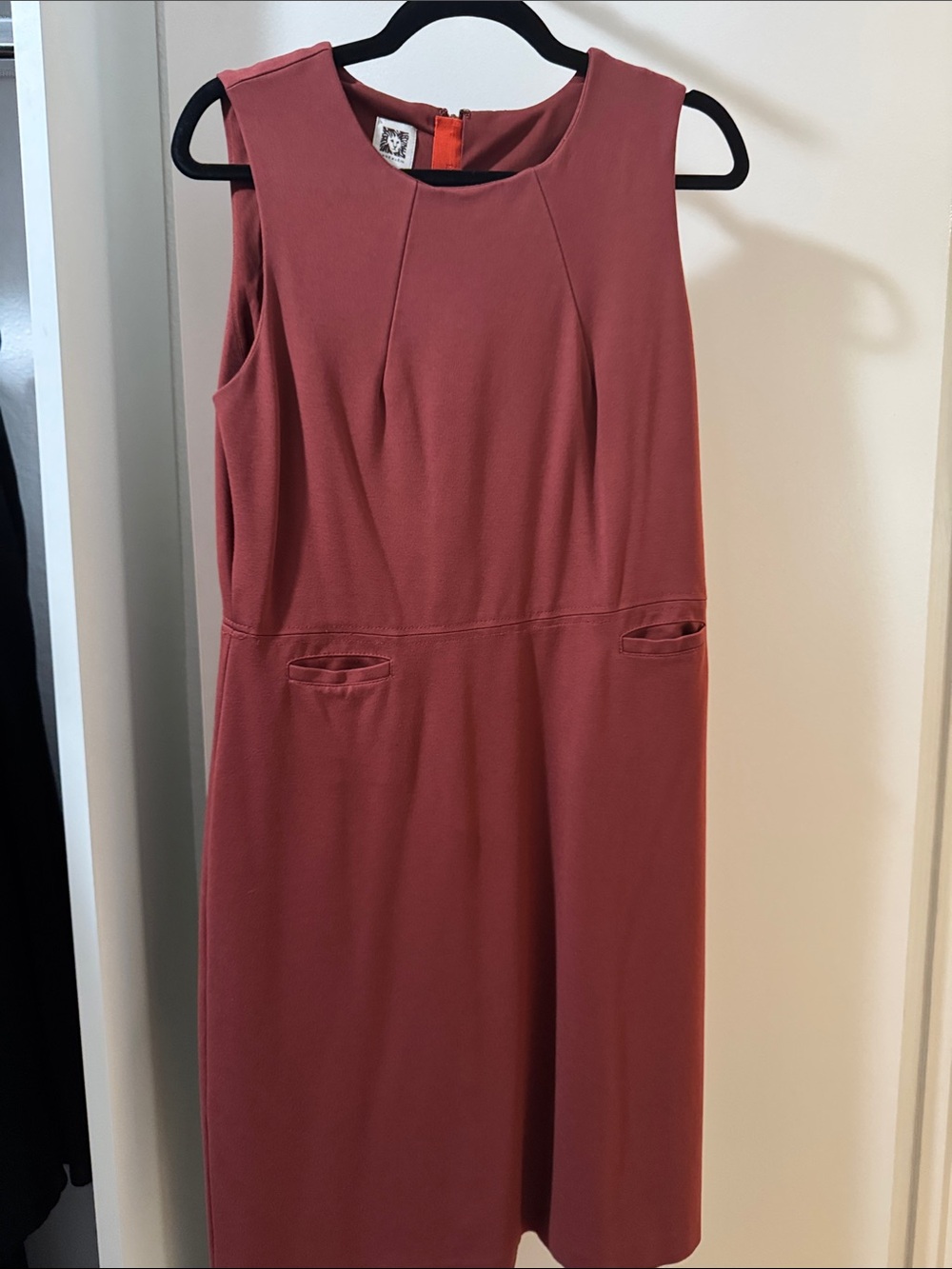 Anne Klein Rosewood Sleeveless Midi Sheath Dress